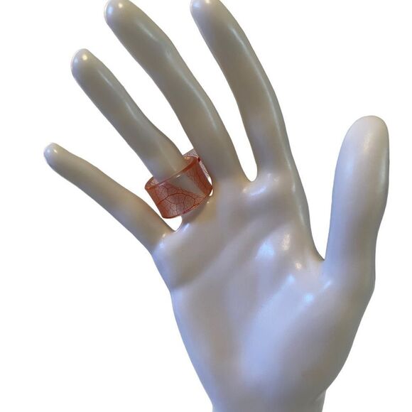 Awesome Acrylic Translucent Orange Ring. Purchased at Palm Springs Gallery - Picture 4 of 5